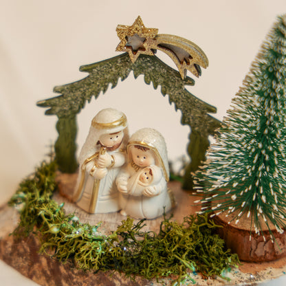 Mini presepe con stella cadente