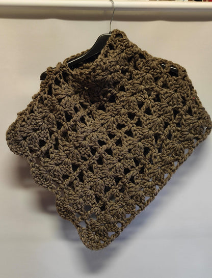 Poncho grigio tortora